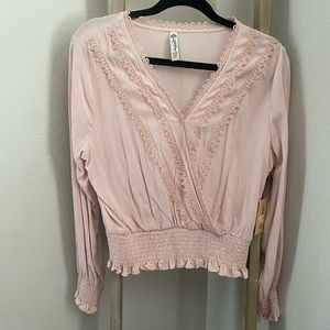American Rag Long Sleeve Blush Blouse - S